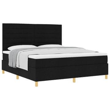 Vidaxl Postelja z vzmetnico z vzmetnico Črna 180 x 200 cm blago