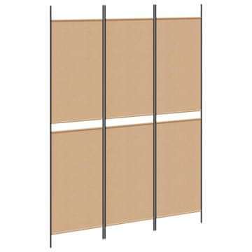 Vidaxl 3-panelni prostor delilnik Bež 150 x 200 cm Blago