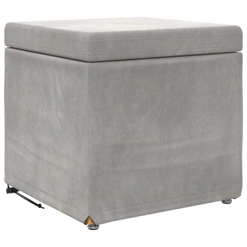 Vidaxl Stolica Svetlo siva 41 x 41 x 40 cm Samet in Umetno Leseno