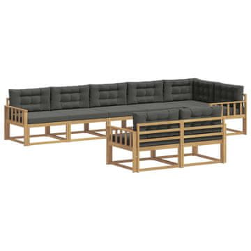 Vidaxl Zunanja garnitura za sedenje 6 szt. Bela in antracit Poliester