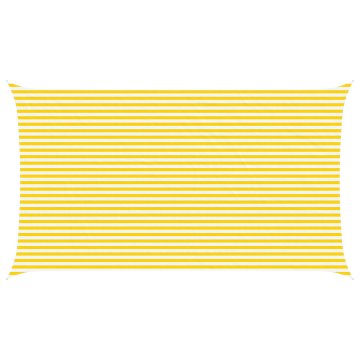 Vidaxl Sončno platno Rumena in Bela 7 x 4 m 100% poliester Oxford