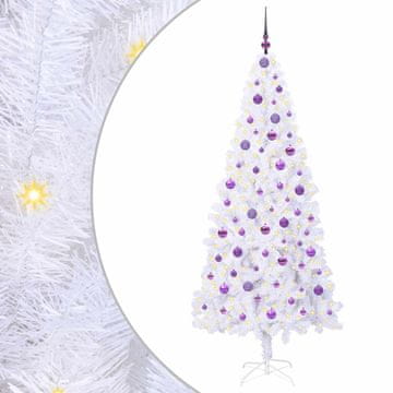 Vidaxl Umestno božično drevo med 300 LED Bela 210 cm PVC in jeklo