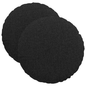 Vidaxl Sedežne blazine 2 szt. Črna Ø40 x 13 cm blago