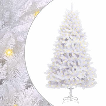Vidaxl Umestno božično drevo med 300 LED Bela 180 cm PVC in kovina