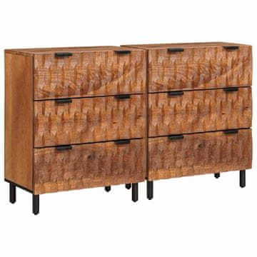 Vidaxl Strani šal 2 szt. Acacia rjav finiš 60 x 33 x 75 cm