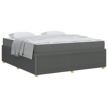 Vidaxl Konstrukcija postelje z vzmetnico Temno siva 180 x 200 cm blago
