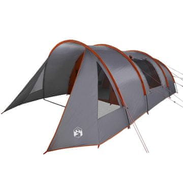 Vidaxl Predelavna šotor za 5 oseb Siva in oranžna 805 x 405 x 211 cm