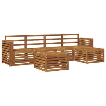 Vidaxl Zunanja garnitura za sedenje 6 szt. Naravna