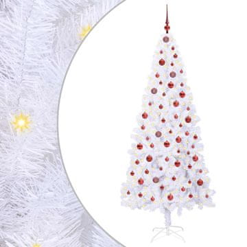 Vidaxl Umestno božično drevo med 300 LED Bela 210 cm PVC in jeklo