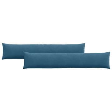 Vidaxl Blazine za kavč 2 szt. Modra 200 x 40 cm Žametna tkanina