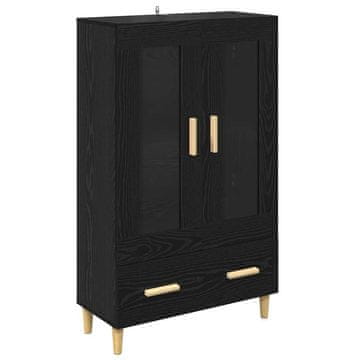 Vidaxl Visok predalnik Črna Orehovina 70 x 31 x 115 cm Konstruiran les