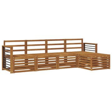 Vidaxl Sedežne garniture 5 szt. Naravna Masiven les akacije