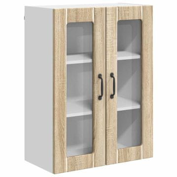 Vidaxl Stenski stekleni omarica LUCCA Sonoma hrast 60 x 31 x 80 cm