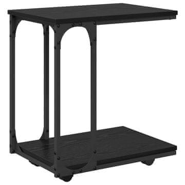 Vidaxl Stranska miza Črna Orehovina 50 x 35 x 55.5 cm Konstruiran les