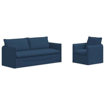 Vidaxl Kavčna garnitura 2 szt. Modra 196 x 82 x 85 cm Blago