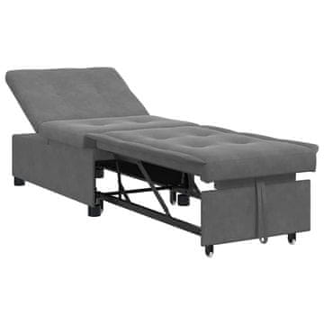 Vidaxl Raztegljiv kavč Temno siva 194 x 67 x 82 cm Mikrovlakna