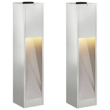 Vidaxl Sončna LED svetilka za pot 2 szt. srebrna Cinkano