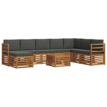 Vidaxl Zunanja garnitura za sedenje 9 szt. Naravna in antracitna