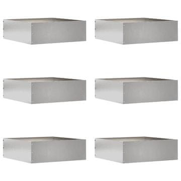 Vidaxl Robovi trave 6 szt. srebrna 40 x 40 x 13 cm Nerjaveče jeklo