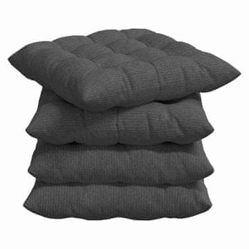 Vidaxl Sedežne blazine 4 szt. Temno siva 40 x 40 x 6 cm Žametna tkanina