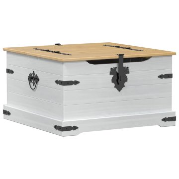 Vidaxl storage box s polico Bela 78 x 78 x 45 cm Masivno borovo les
