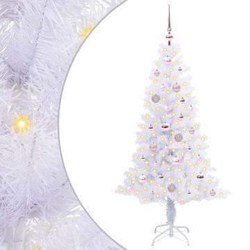 Vidaxl Umestno božično drevo med 150 LED Bela 150 cm PVC in jeklo