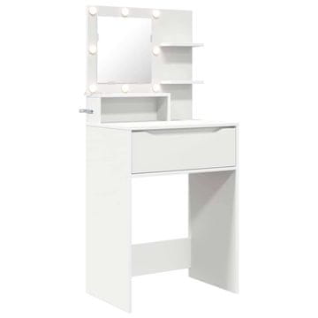 Vidaxl Toaletne mize za spalnice s predalom Bela 80 x 39,6 x 135 cm