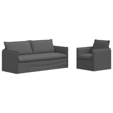 Vidaxl Kavčna garnitura 2 szt. Temno siva 196 x 82 x 85 cm Blago