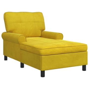 Vidaxl Ležalna postelja z blazino Rumena 91 x 157 x 91 cm Žamet