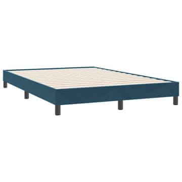 Vidaxl posteljni okvir brez vzmetnice temno modra 160x220 cm žamet