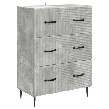 Vidaxl Predalna omara Betonsko siva 66 x 34,5 x 89,5 cm Inženirski les