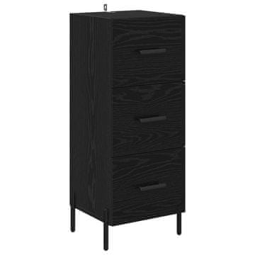 Vidaxl Strani šal Črni hrast 34 x 34.5 x 90 cm Konstruiran les