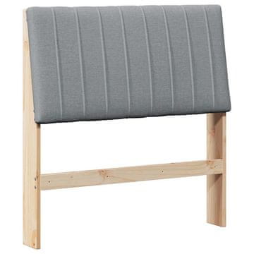 Vidaxl Tapecirano vzglavje Svetlo siva 90 cm Masivno borovo les