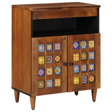 Vidaxl Strani šal Oreh 60 x 33 x 75 cm Masiven les manga