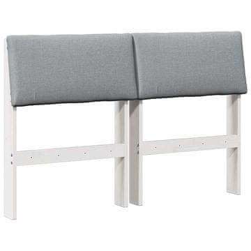 Vidaxl Tapecirano vzglavje Svetlo siva 120 cm Masivno borovo les