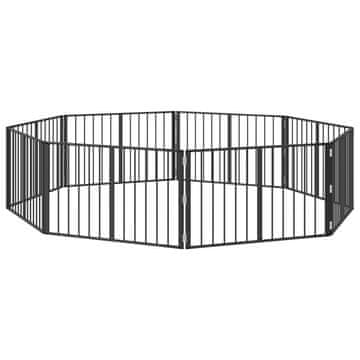 Vidaxl Pasja vrata 8 szt. Črna 100 x 60 cm Cinkana jeklena