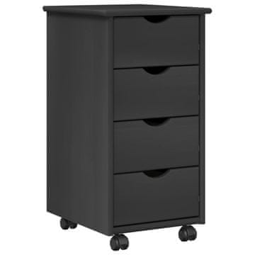 Vidaxl Gležnji kabinet Siva 34 x 39 x 65,5 cm Masivno borovo les