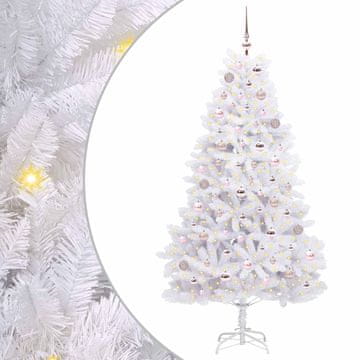 Vidaxl Umetno Zložljivo Božično Drevo Bela 180 cm PVC in jeklo