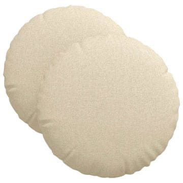Vidaxl Sedežne blazine 2 szt. krema Ø40 x 13 cm blago