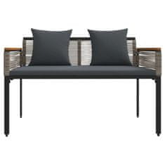 Vidaxl Zunanja klop Siva in temno siva 117 x 54 x 74.5 cm poli ratan