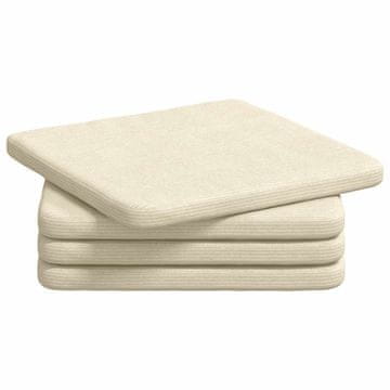 Vidaxl Sedežne blazine 4 szt. krema 40 x 40 x 3 cm Žametna tkanina