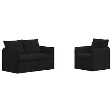 Vidaxl Kavčna garnitura 2 szt. Črna 136 x 82 x 85 cm Blago