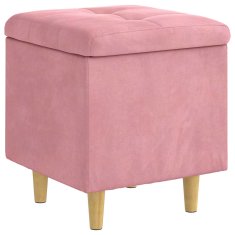 Vidaxl Ottoman s shranjevanjem Roza 40 x 40 x 45 cm Žamet