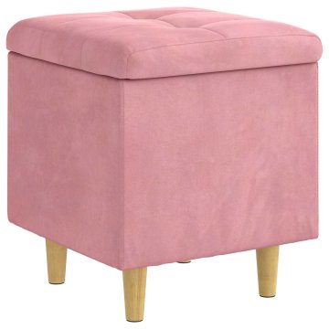 Vidaxl Ottoman s shranjevanjem Roza 40 x 40 x 45 cm Žamet