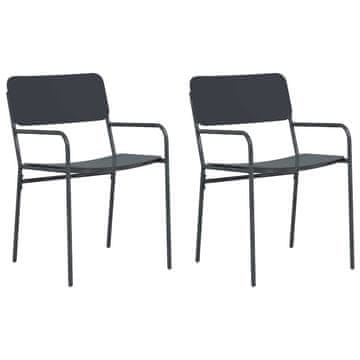 Vidaxl Vrtni stoli 2 szt. Antracit 51 x 55 x 81 cm Jeklo