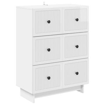 Vidaxl Predalna omara Bela visok sijaj 66 x 34,5 x 90 cm