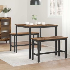Vidaxl Jedilne mize 80 x 80 x 75 cm Inženirski les Hrastovina Kvadrat