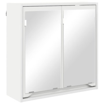 Vidaxl Kopalniška ogledalna omara Bela 60 x 20 x 60 cm Inženirski les