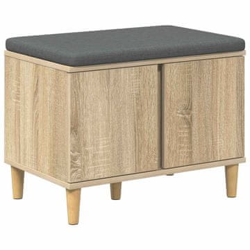 Vidaxl Haldna klop z blazino z vrati Sonoma hrast 60 x 38 x 46 cm