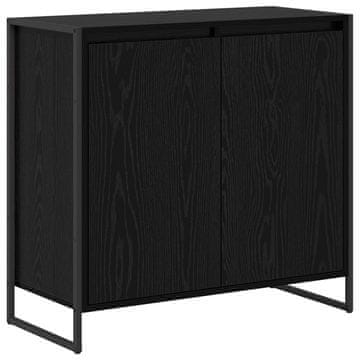 Vidaxl Stranska omara Črna Orehovina 79 x 36 x 75 cm Konstruiran les